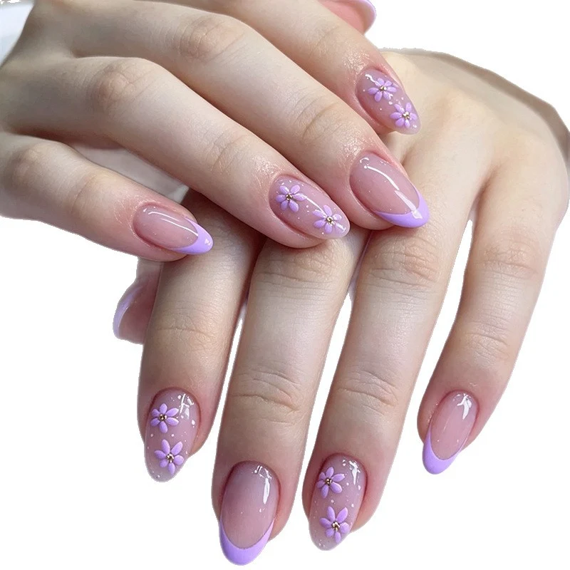 Blumenmuster Acryl Nagelverstärkungen Karnz