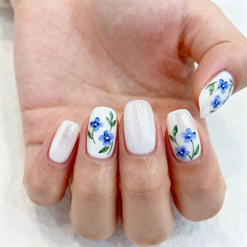 Blumen Thema Acryl Nagelkunst Karnz