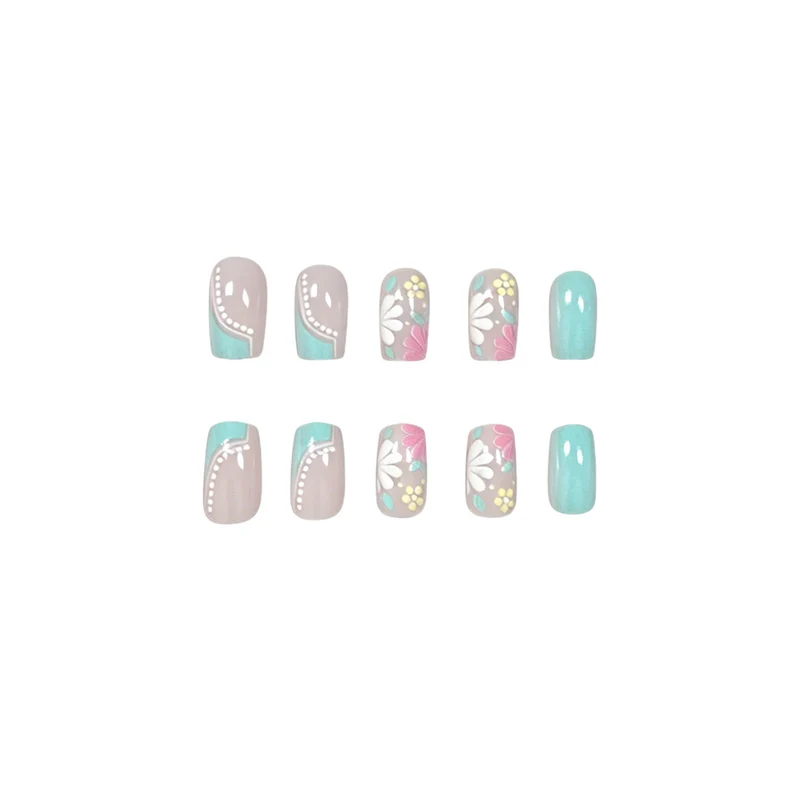 Blumenmuster Acryl-Nagelerweiterungen Karnz