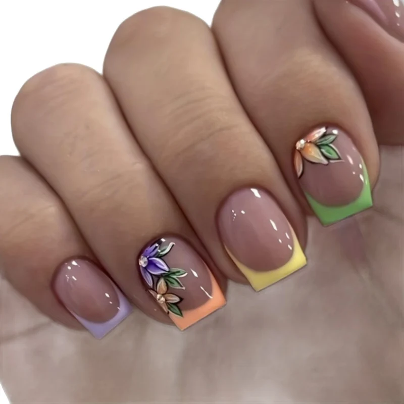 Blumenmuster Nagelkunst Set Karnz