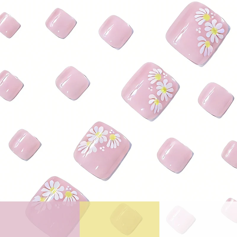 Floral Nail Art Pediküre Karnz