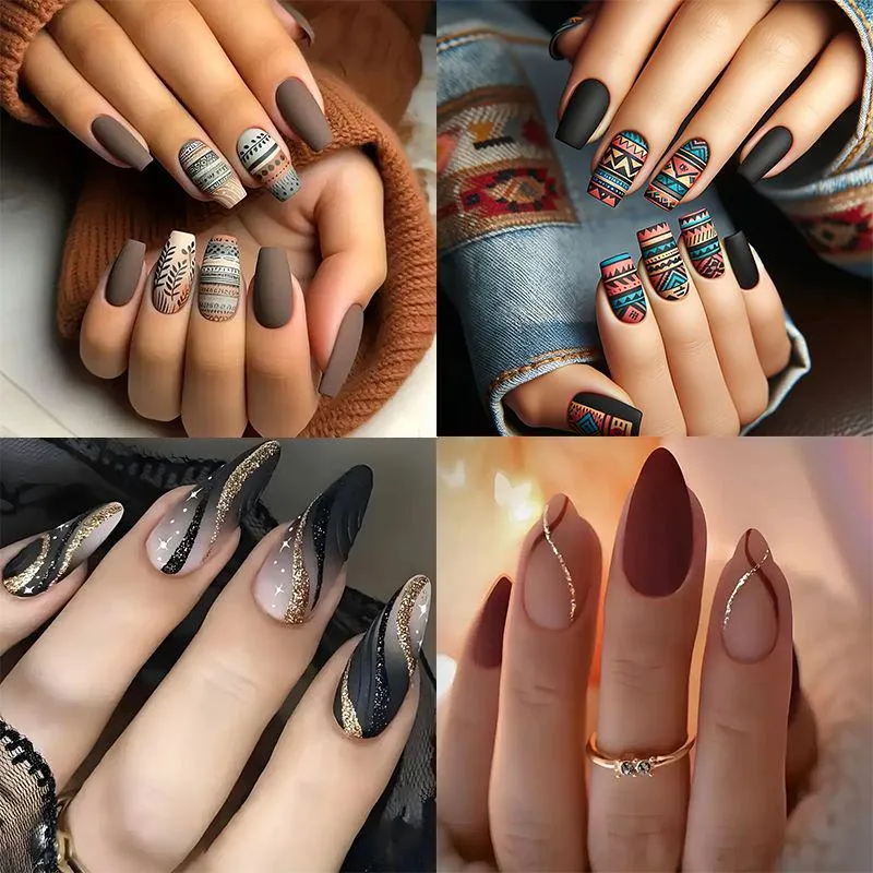 Geometrisches Muster Nagelkunst Design Karnz