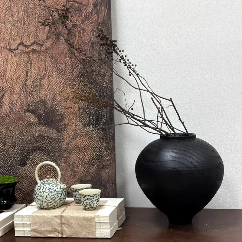 Elegante Artisan Dekorative Holzvase