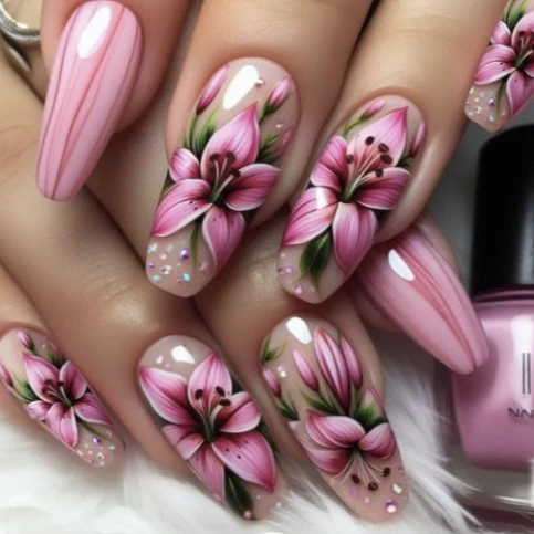 Florale Kunst Acryl-Nagelverstärkungen Karnz