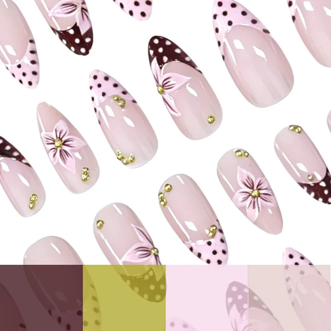 Florale Akzent Stiletto Nagelkunst Verbesserungen Karnz
