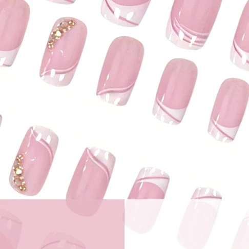 Elegante französische Spitzen-Gel-Nagelerweiterungen Karnz