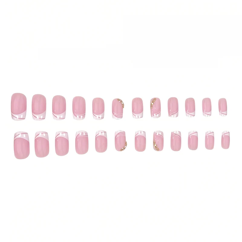 Elegante französische Spitzen-Gel-Nagelerweiterungen Karnz