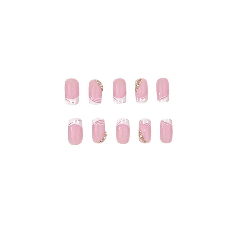 Elegante französische Spitzen-Gel-Nagelerweiterungen Karnz