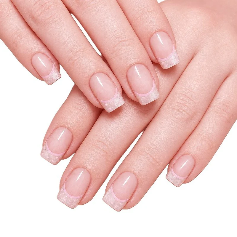 Elegantes French Tip Acrylnagel-Set Karnz