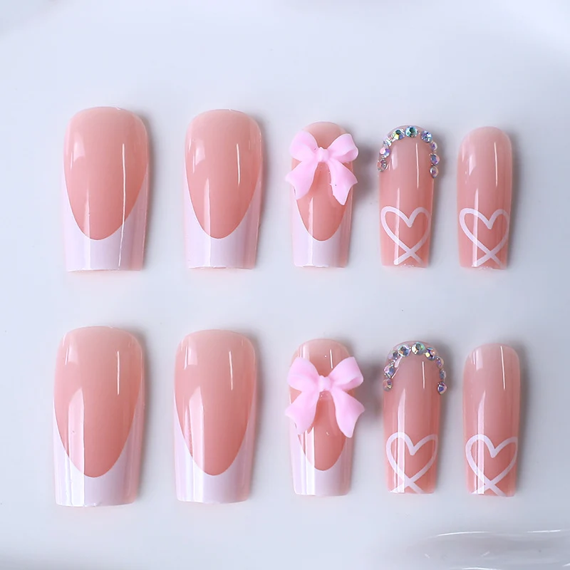 Elegante Französische Spitzen Acryl-Nagelverstärkungen Karnz