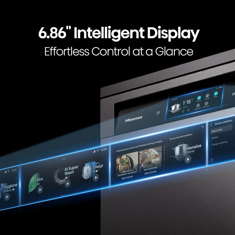 Hisense Series 9, AI TFT Intelligent, Dark Stainless Steel Dishwasher