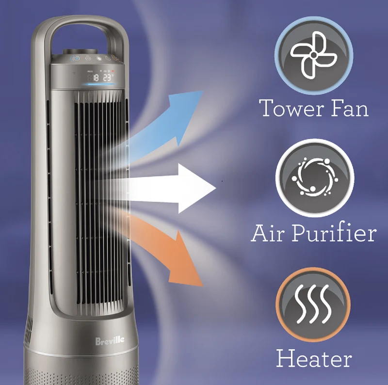 Breville the AirRounder Max Connect Purifier, Fan & Heater