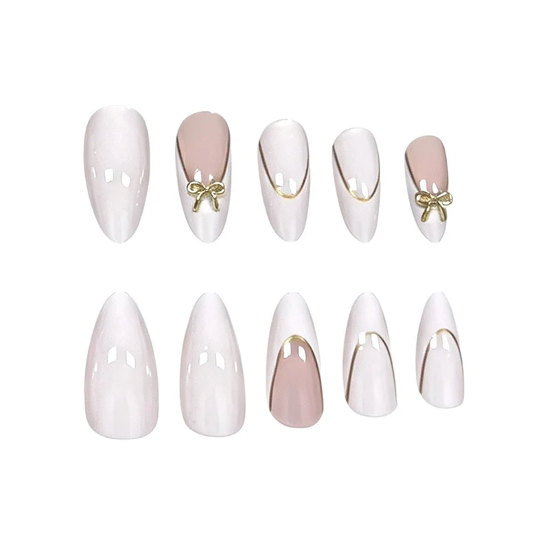 Elegante Stiletto-Nagelkunstverlängerungen mit dekorativem Bogen Karnz