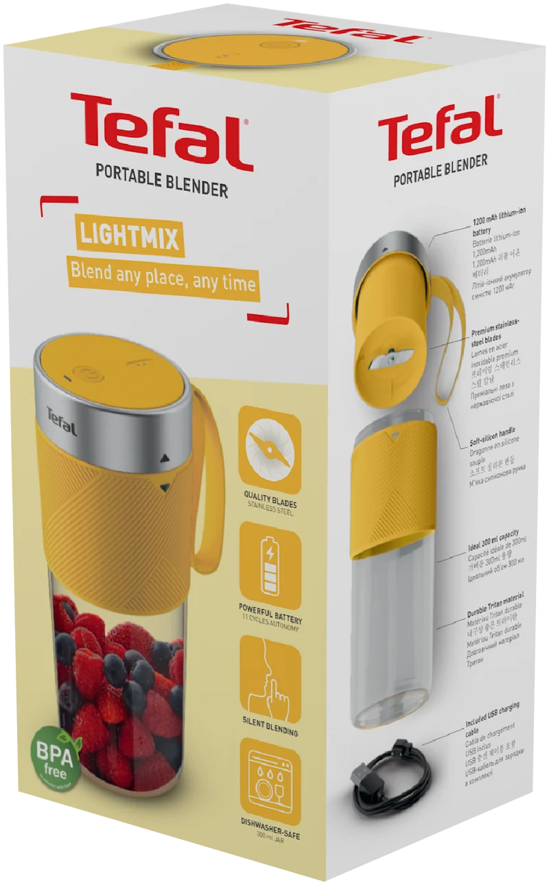 Tefal Lightmix Portable Blender Nest Yellow