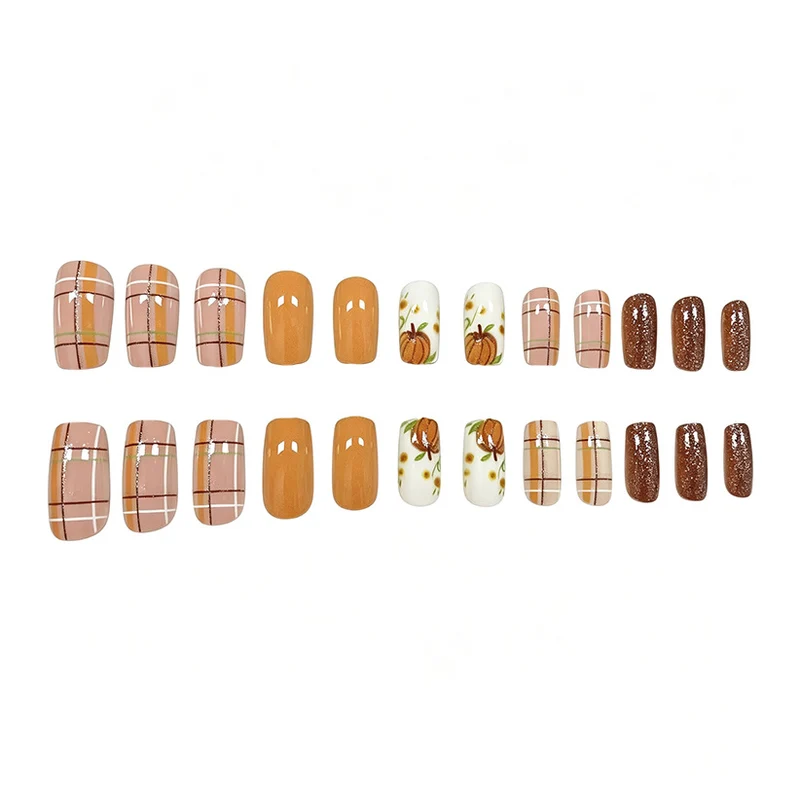 Festliches von Kürbissen inspiriertes Nagelkunstset Karnz