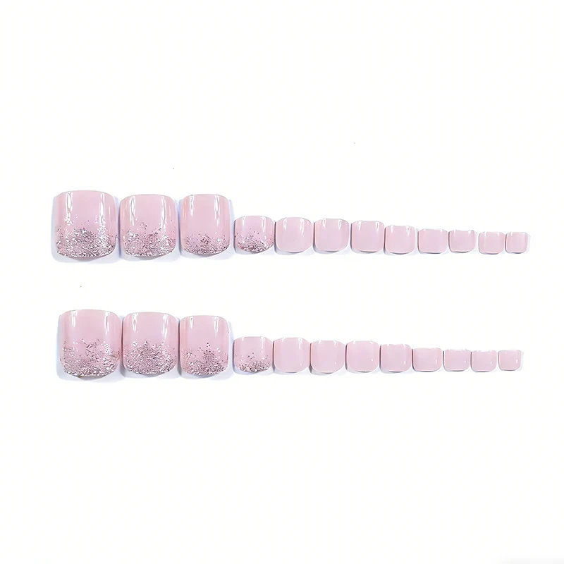 Elegante Glitzer Pediküre Nagelkunst Karnz