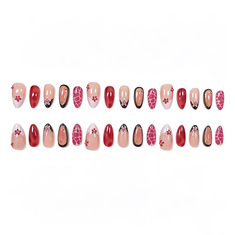 Elegante blumenmuster Druck auf Nagelkunst Karnz