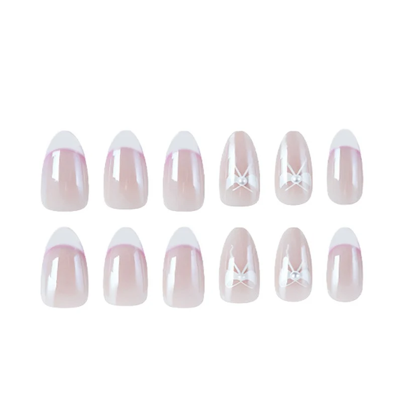 Elegante florale französische Spitzen-Nagelerweiterungen Karnz