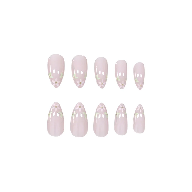 Elegante florale französische Spitze Nagelkunstverlängerungen Karnz