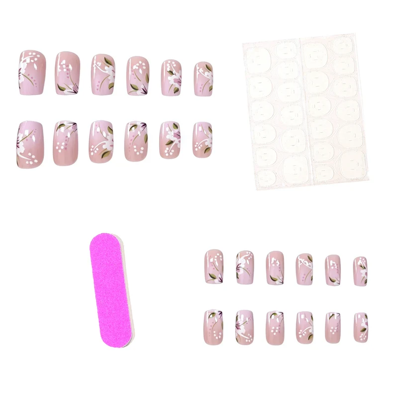 Elegante florale Acryl-Nageldesigns Karnz