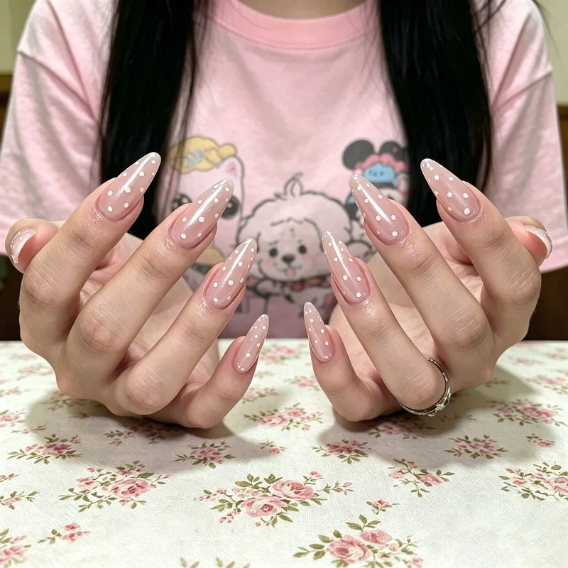 Elegante mandelförmige Nagelverzierungen Karnz