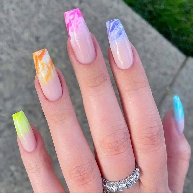 Marmor-Effekt Press-On Nagelset Karnz
