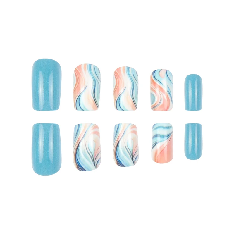 Marmor-Effekt Press-On Nagel Set Karnz