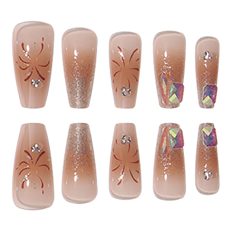 Luxuriöses Glitzer-Press-On-Nagelkunst-Set Karnz