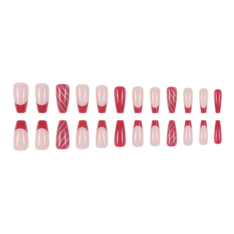 Langes Elegantes Press-On Nagelset Karnz