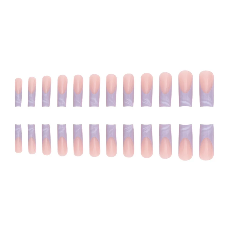 Langes Acryl Press-On-Nagelset mit Ombre-Effekt Karnz