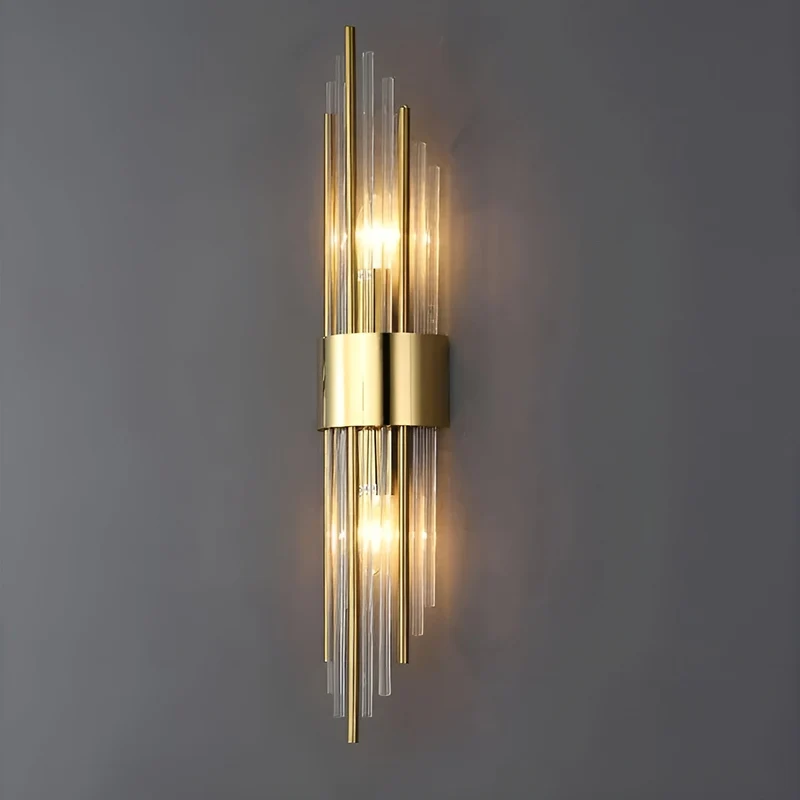 Wandleuchte mit Kristalleffekt – Elegantes Design mit goldenen Akzenten