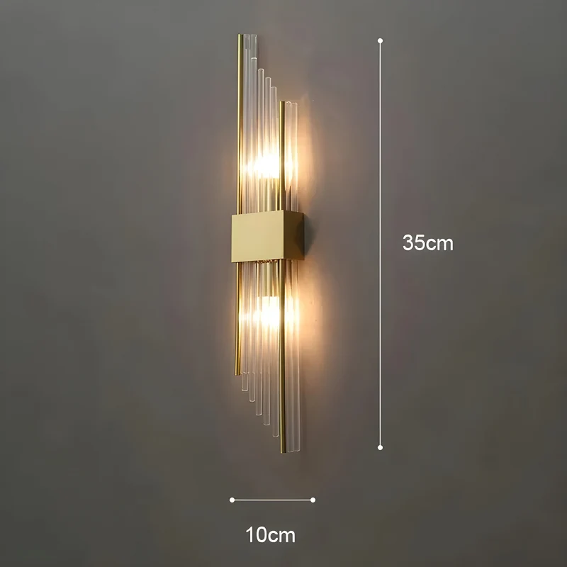 Wandleuchte mit Kristalleffekt – Elegantes Design mit goldenen Akzenten