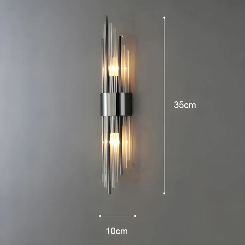 Wandleuchte mit Kristalleffekt – Elegantes Design mit goldenen Akzenten