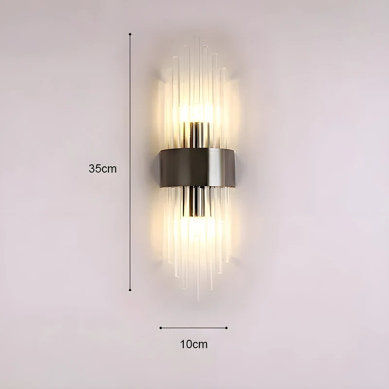 Wandleuchte mit Kristalleffekt – Elegantes Design mit goldenen Akzenten