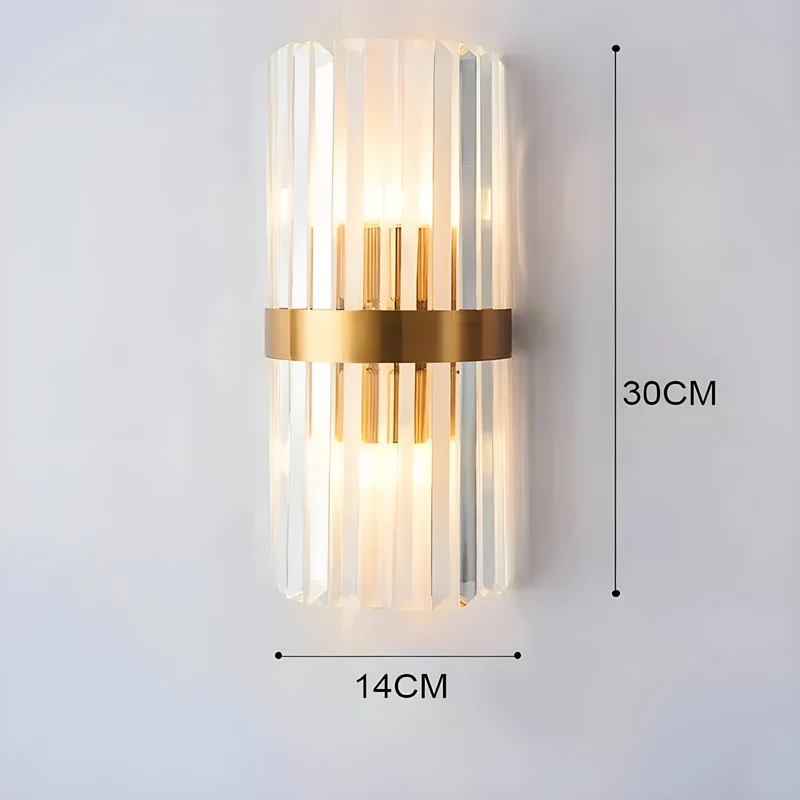Wandleuchte mit Kristalleffekt – Elegantes Design mit goldenen Akzenten