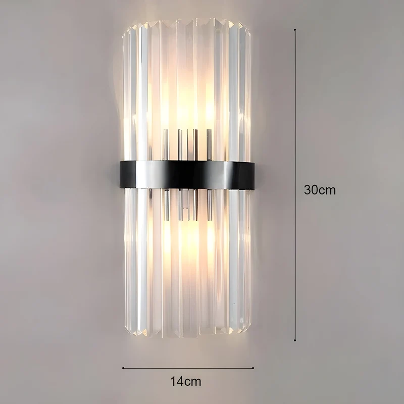 Wandleuchte mit Kristalleffekt – Elegantes Design mit goldenen Akzenten