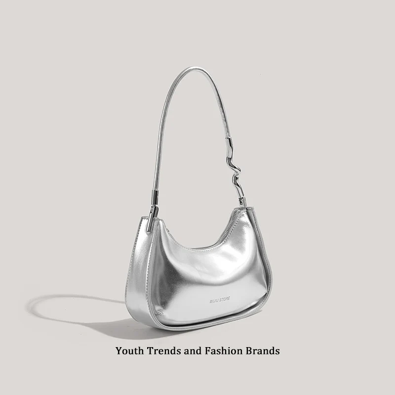 Schlanke Metallic Abend Schultertasche Karnz