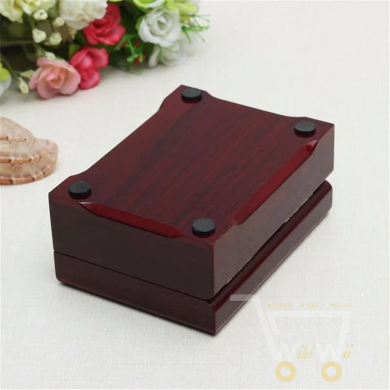 24K vergoldete Spielkarte mit Holz - Style Box