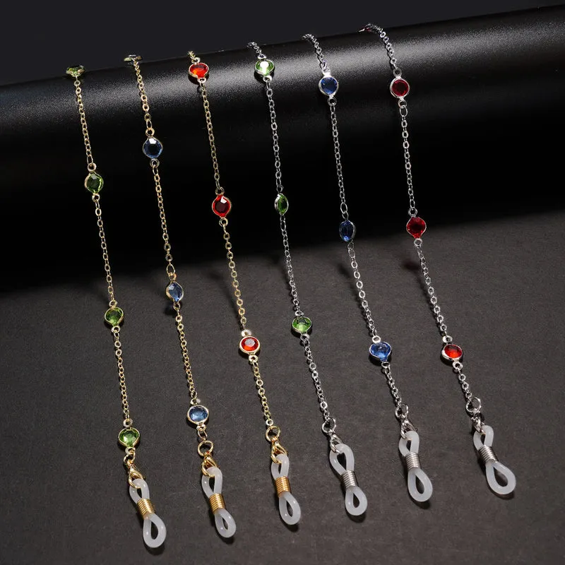 Elegante, mit Kristallen verzierte Brillen-Kette Karnz