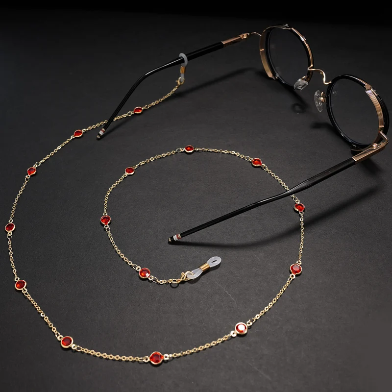 Elegante, mit Kristallen verzierte Brillen-Kette Karnz
