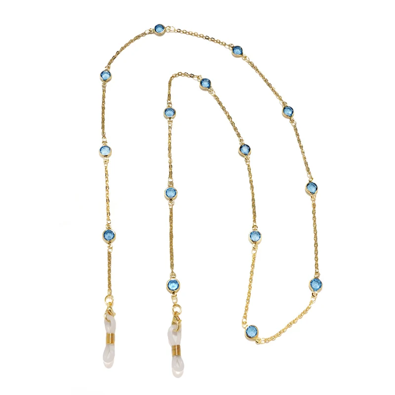 Elegante, mit Kristallen verzierte Brillen-Kette Karnz