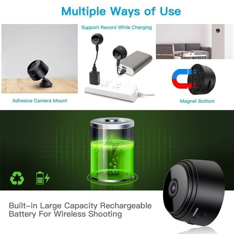 Karnz | 1080p Magnetische WiFi Mini Kamera-RV Anhänger Rückfahrkamera