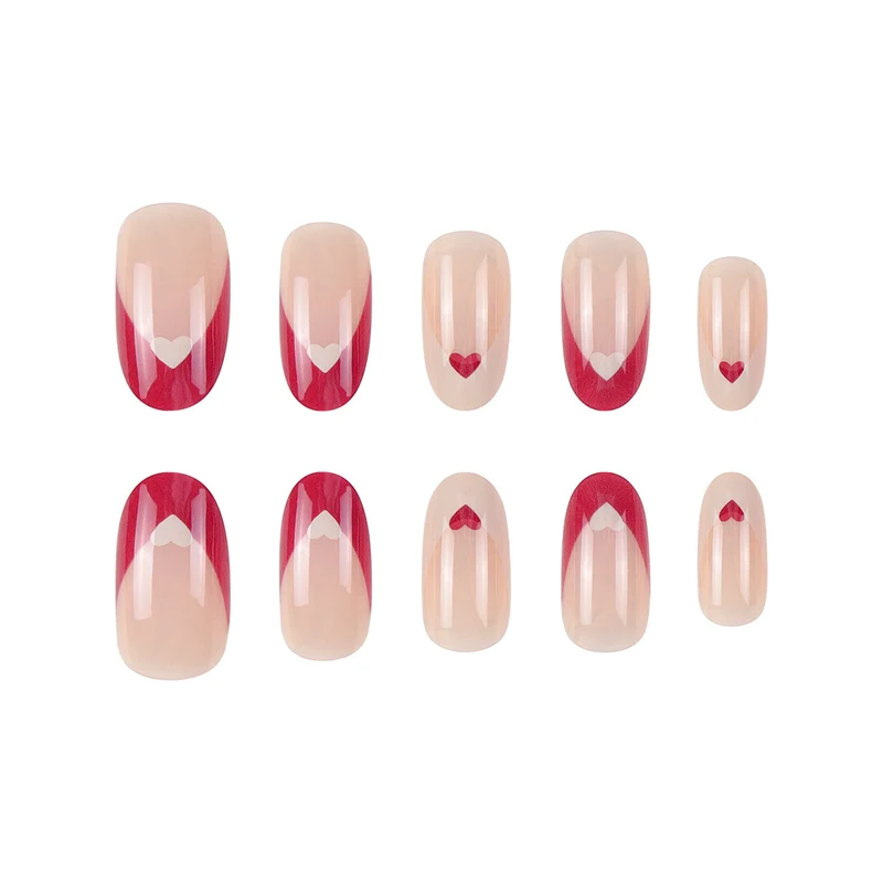 Heart-Accent Stiletto Press-On Nägel Karnz