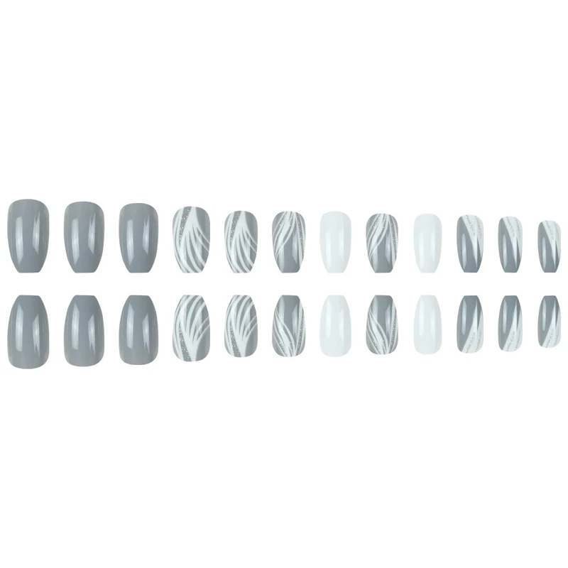 Glänzendes Stiletto Press-On Nagelset mit glitzerndem Design Karnz