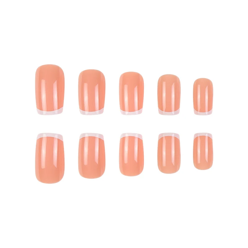 Glänzendes French Tip Press-On Nagelset Karnz