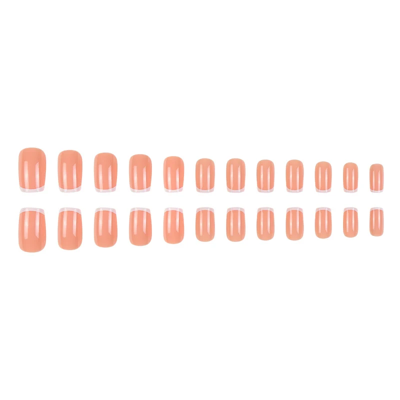 Glänzendes French Tip Press-On Nagelset Karnz