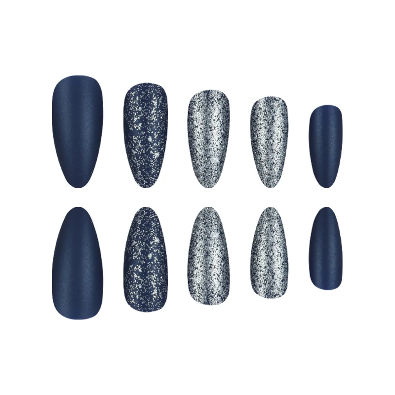 Glitzernde Stiletto Press-On Nagelset Karnz