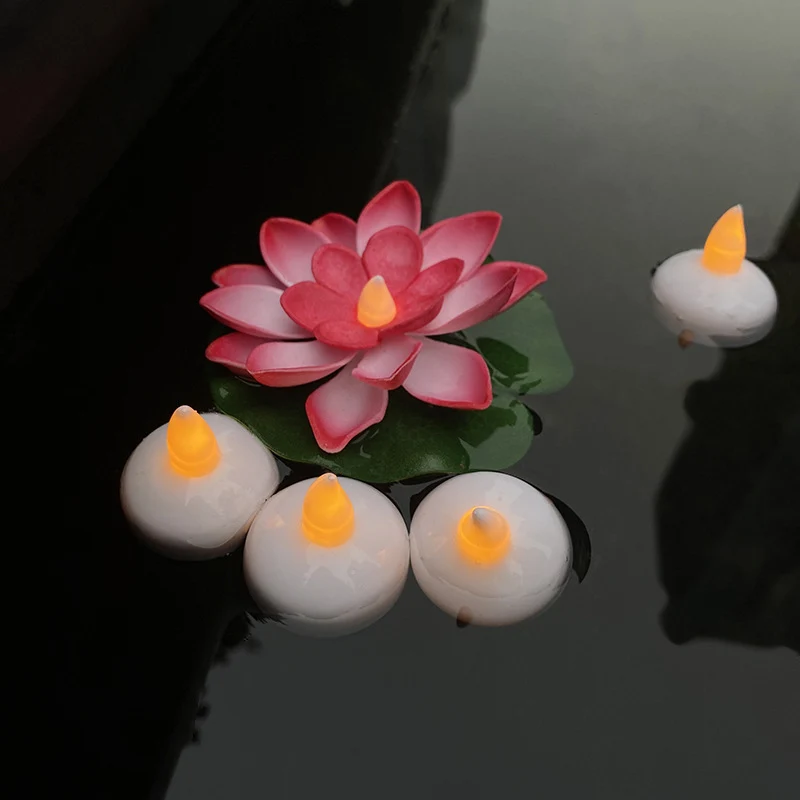 Schwebendes LED-Lotusblumen-Teelichset für Pool- und Teichdekoration