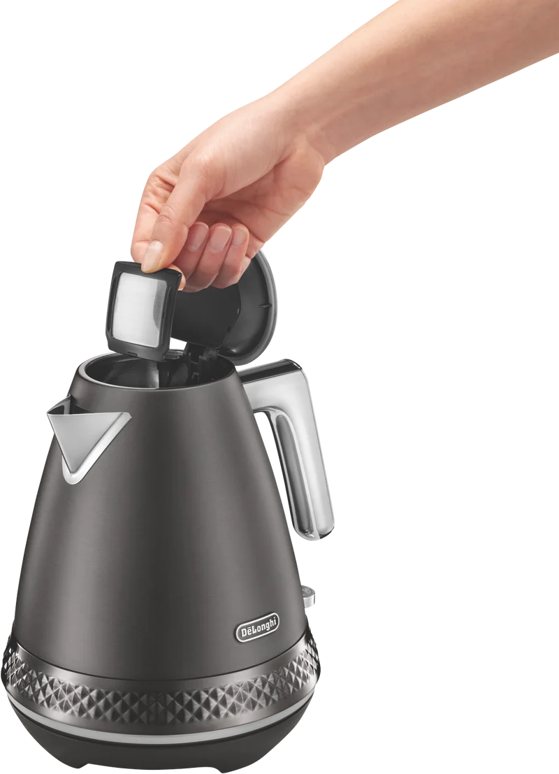 DeLonghi 1.7 Litre Diadema Kettle Brushed Grey
