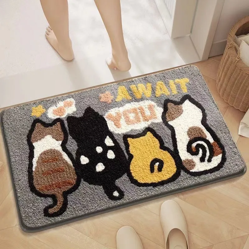 Niedlicher katzenmotivierter Badezimmermatte